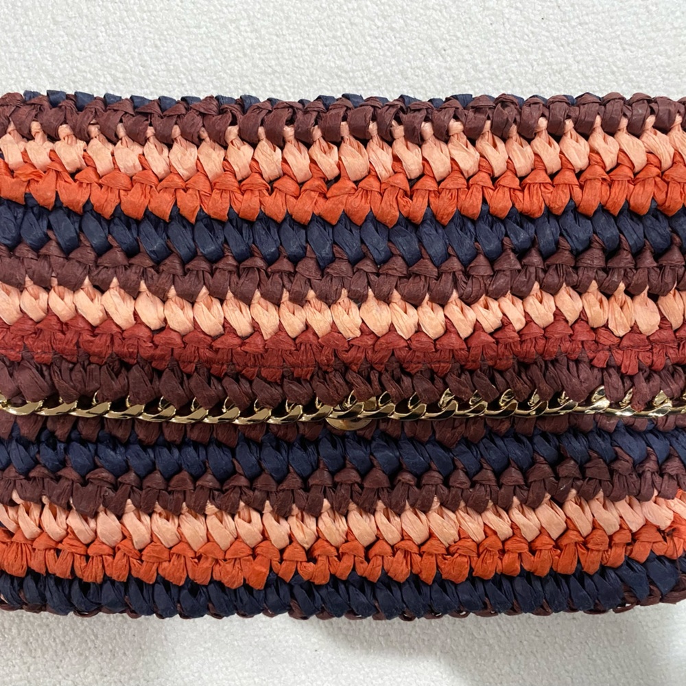 Colorful straw clutch